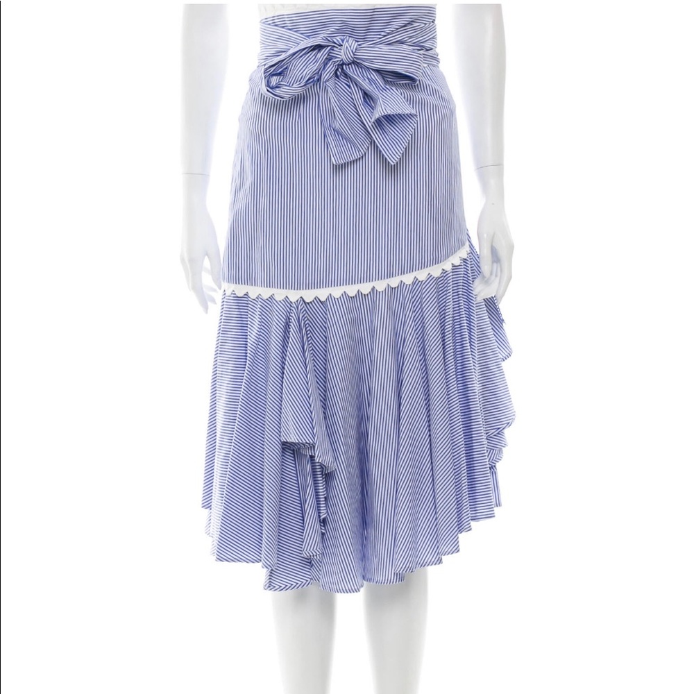 🆕 Marissa Webb ruffle striped summer midi skirt 2